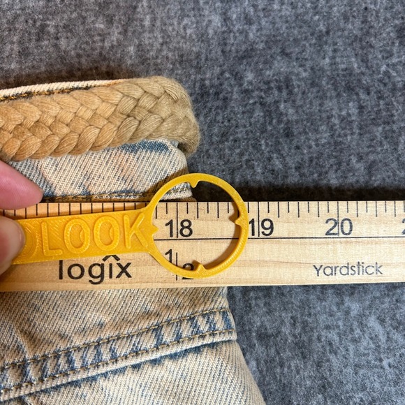 We The Free Moxie Low Slung Pull On Barrel Jeans Tan Acid Wash 31 Fits 37x25 Y2K - Picture 7 of 8